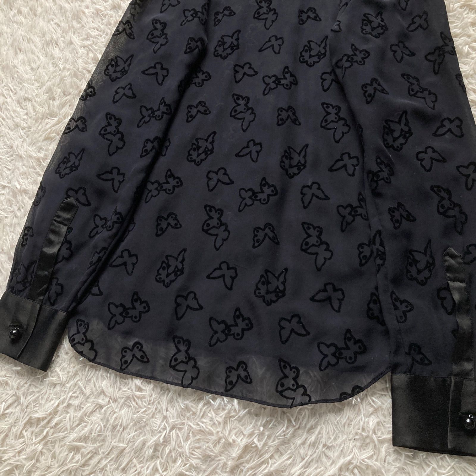 美品 MOSCHINO モスキーノ チープアンドシック シアーシャツ ブラウス 