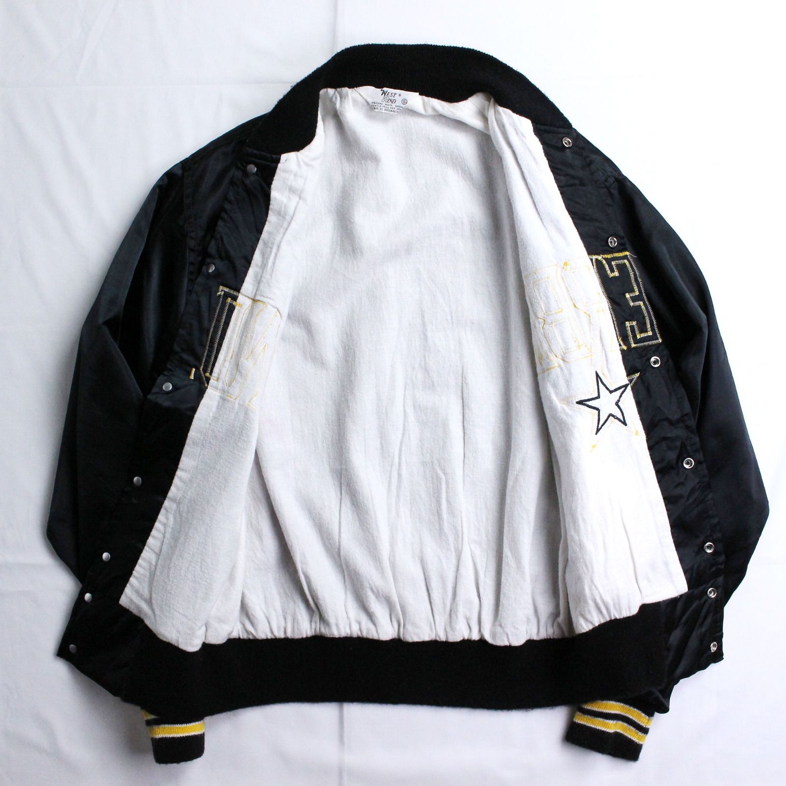 VANDERBILT カレッジロゴ ナイロンスタジャン ブルゾン ブラックS 
