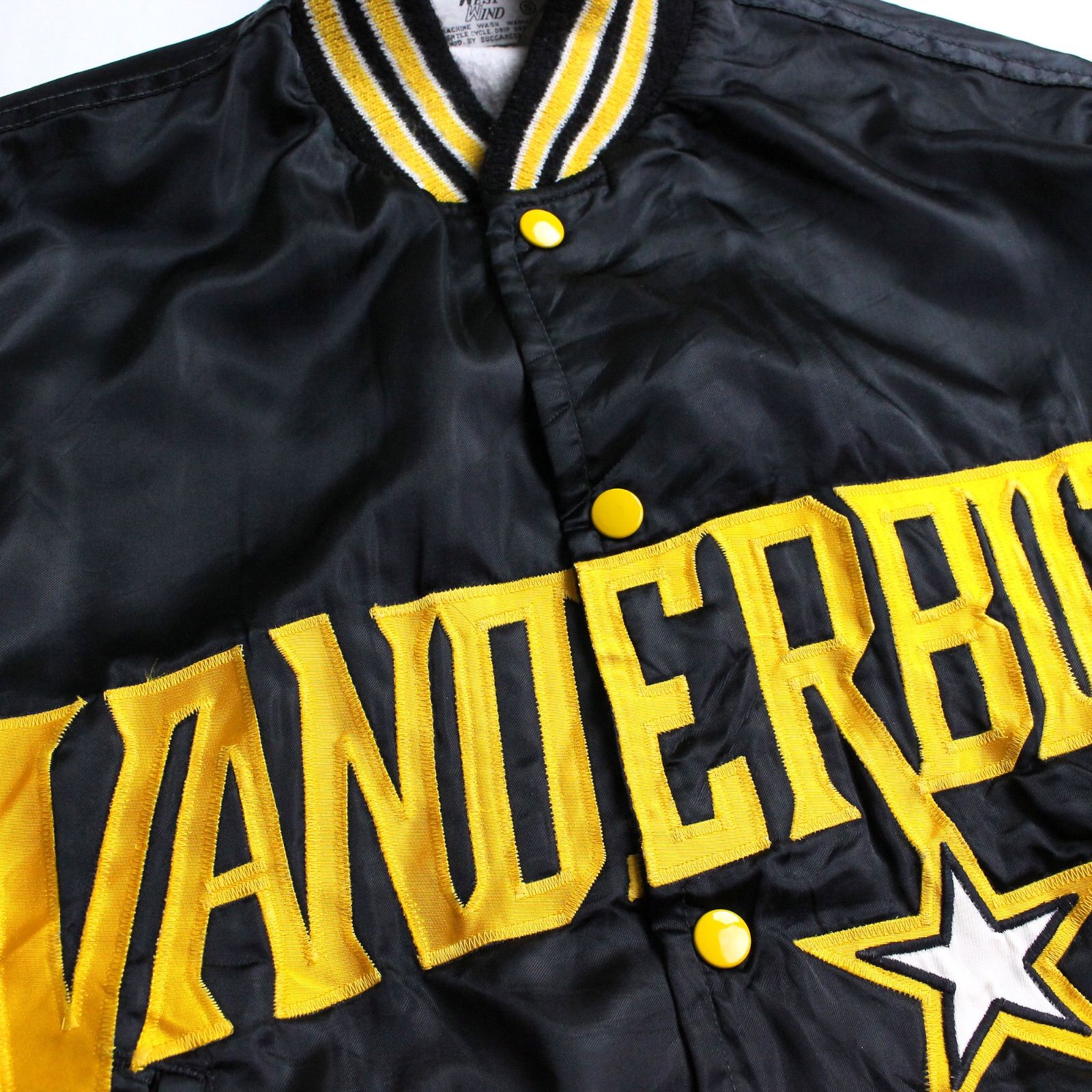 VANDERBILT カレッジロゴ ナイロンスタジャン ブルゾン ブラックS 