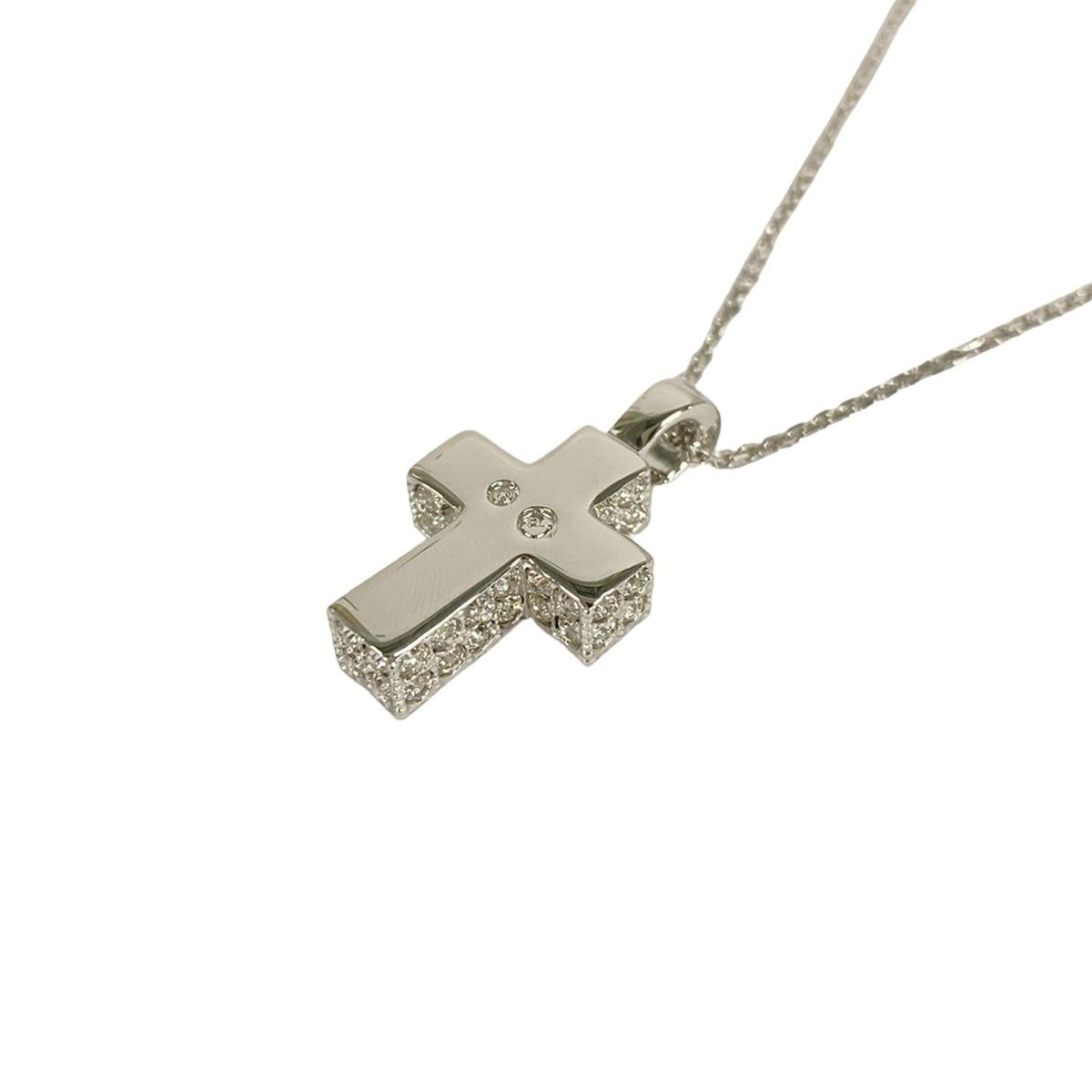 SWAROVSKI(スワロフスキー) ネックレス美品 - シルバー×クリア クロス 