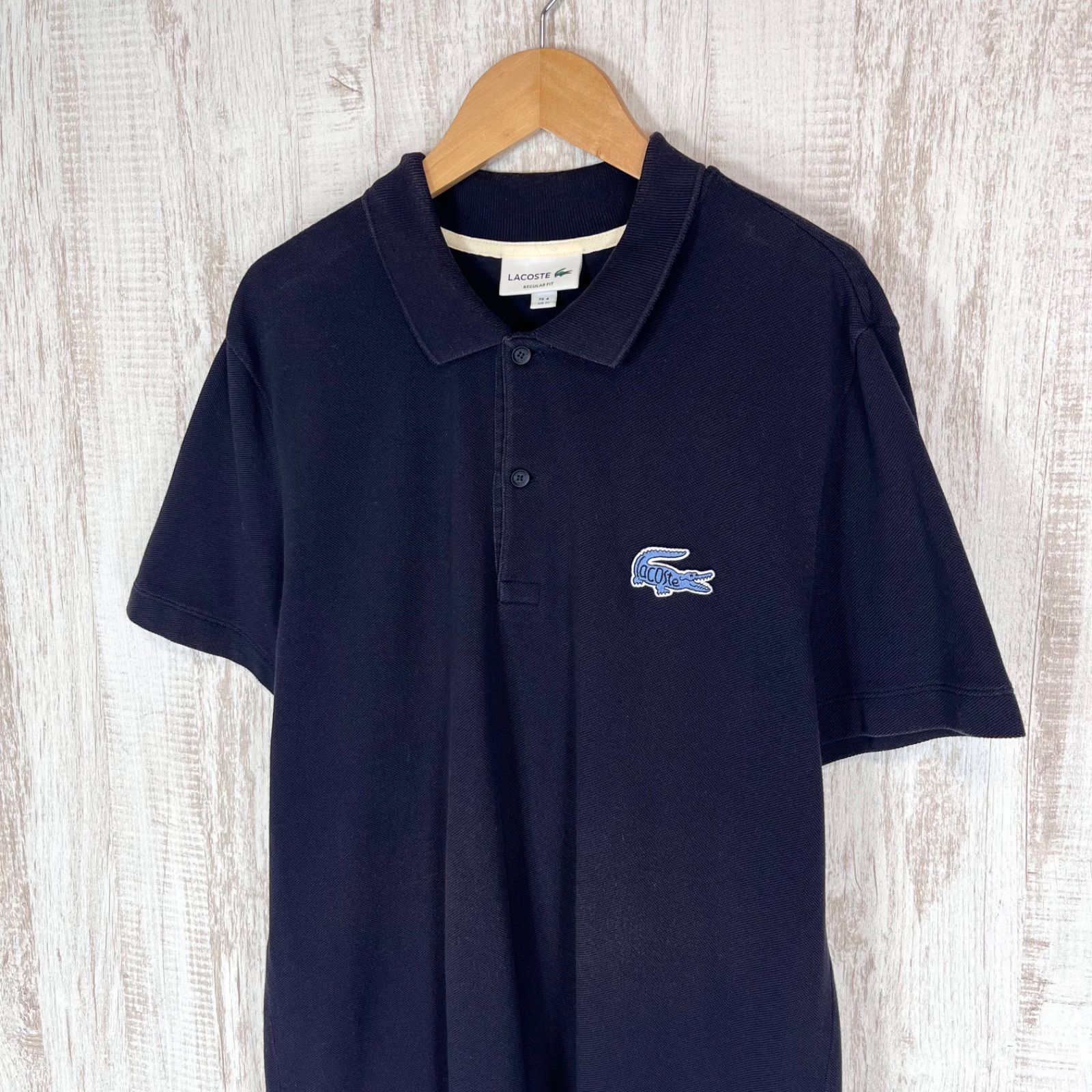 LACOSTE ラコステ ビッグ ワニロゴ刺繍 鹿の子 半袖 ポロシャツ