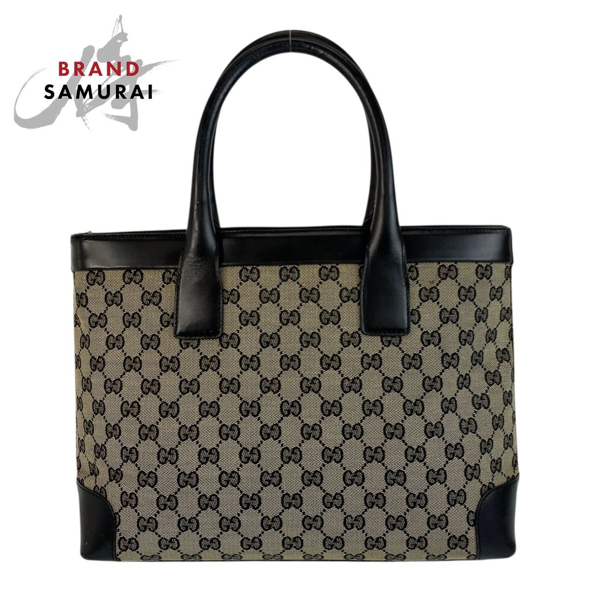 GUCCI グッチ ブラック 黒 GGキャンバス /レザー 28893 トートバッグ 