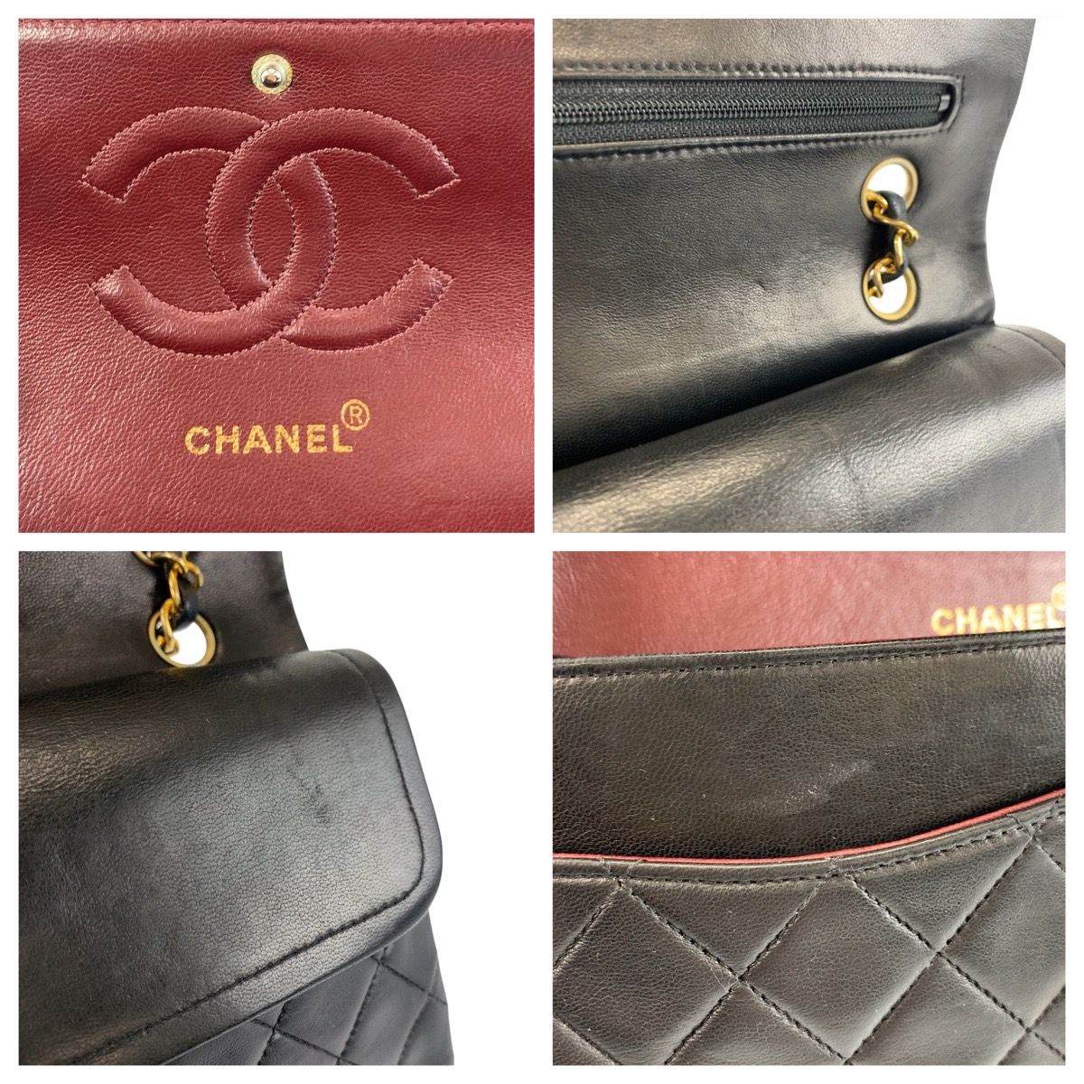 美品 CHANEL シャネル ヴィンテージ マトラッセ ダブルフラップ ココマーク ブラック 黒 ゴールド金具 レザー チェーンショルダーバッグ レディース 506568 【中古】 美品 CHANEL シャネル ヴィンテージ マトラッセ ダブルフラップ ココ