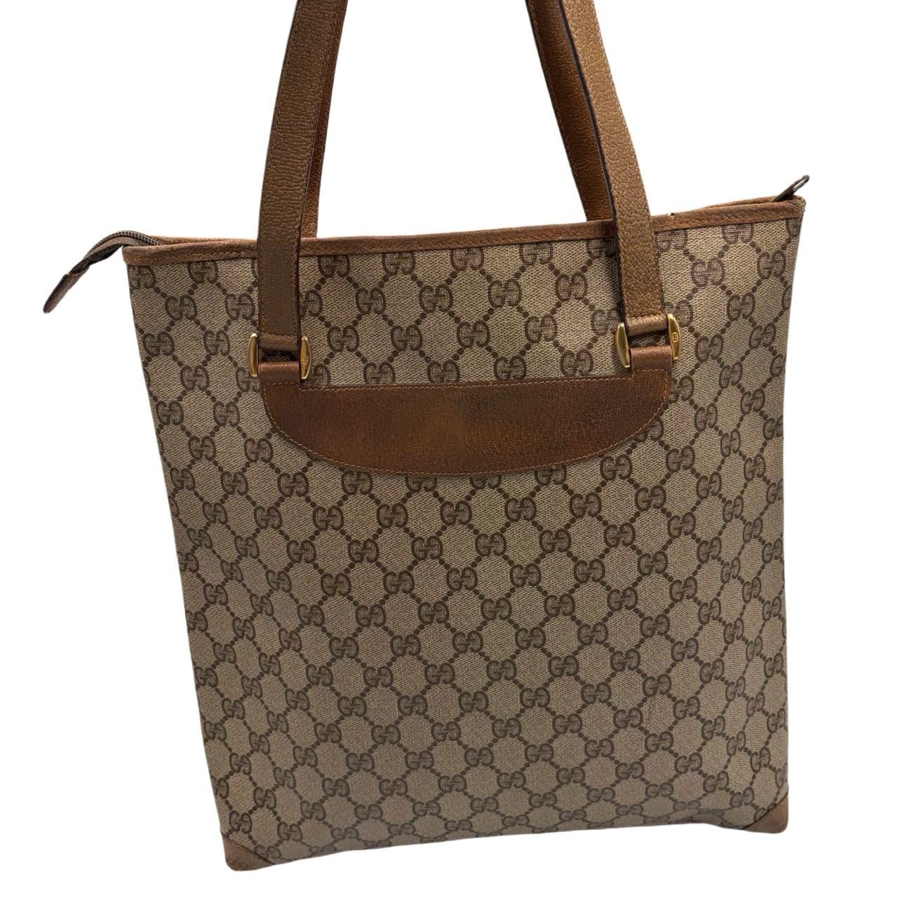 ✤【GUCCI／オールド グッチ】トートバッグ GG柄 A4サイズ PVC 