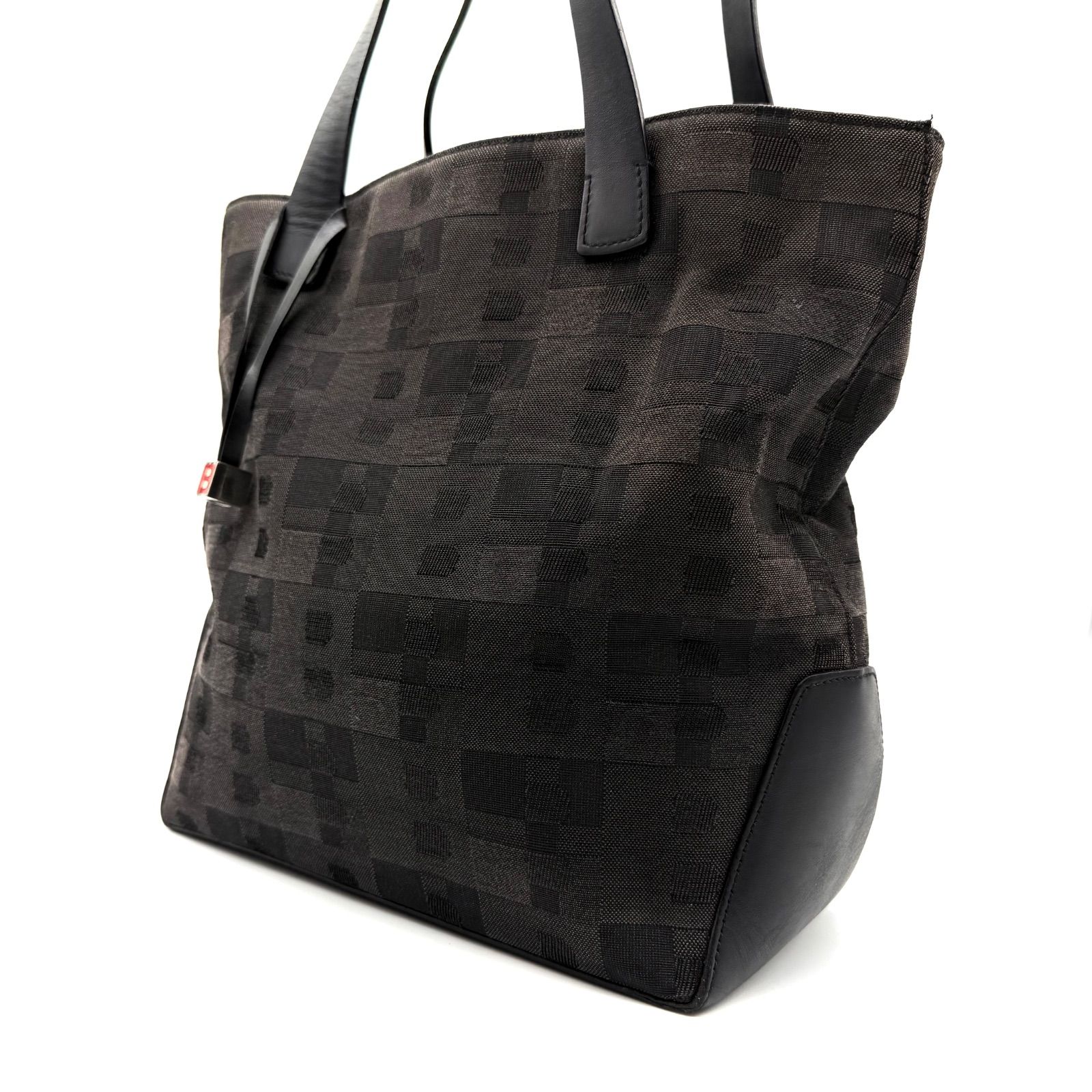BALLY y2k tote bag canvas leather cube charm バリー ブラック 