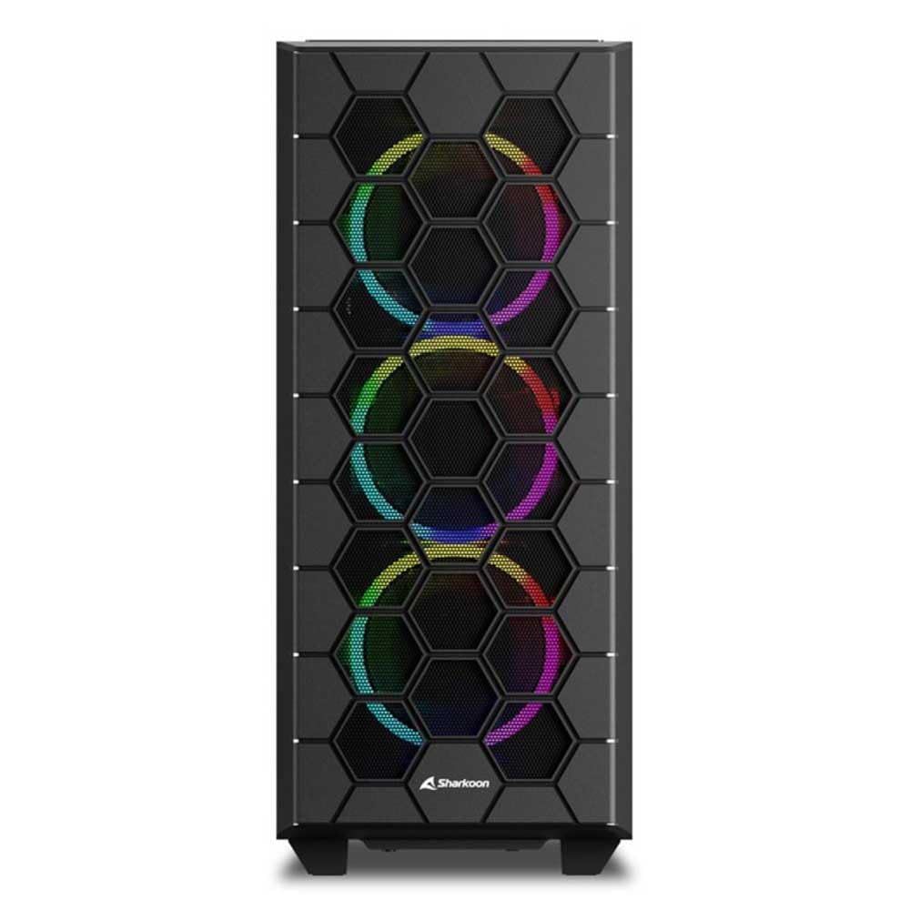 新品 Sharkoon ミドルタワーPCケース RGB HEX 3Dヘキサゴンフロントパネル ATX/Micro-ATX/Mini-ITX規格対応 120mmARGBファン6基搭載 日本正規代理店品 14,795円