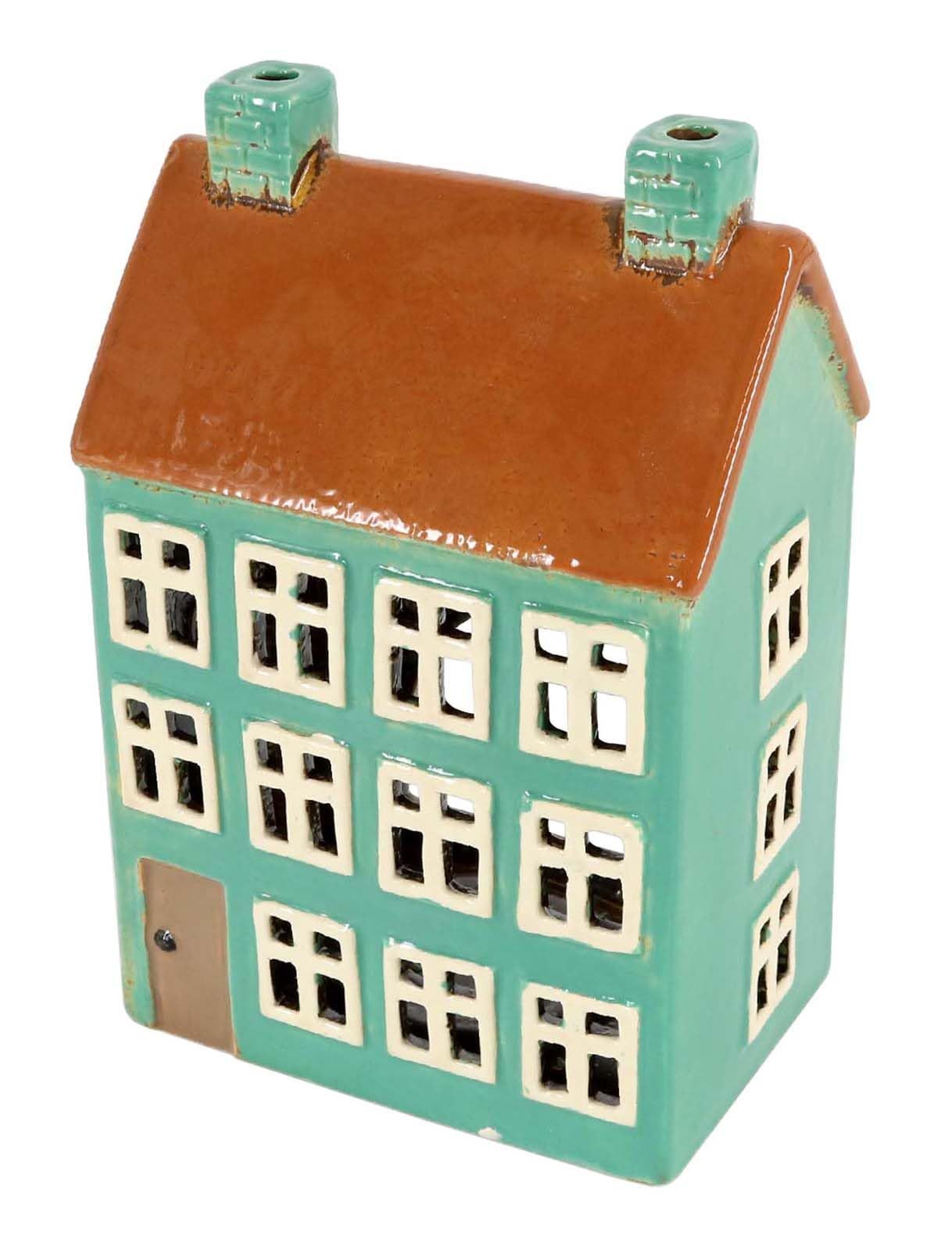 新品 東洋石創 オブジェ Candle house キャンドルハウス 約8.5×12.5×19cm コバルトグリーン 29294