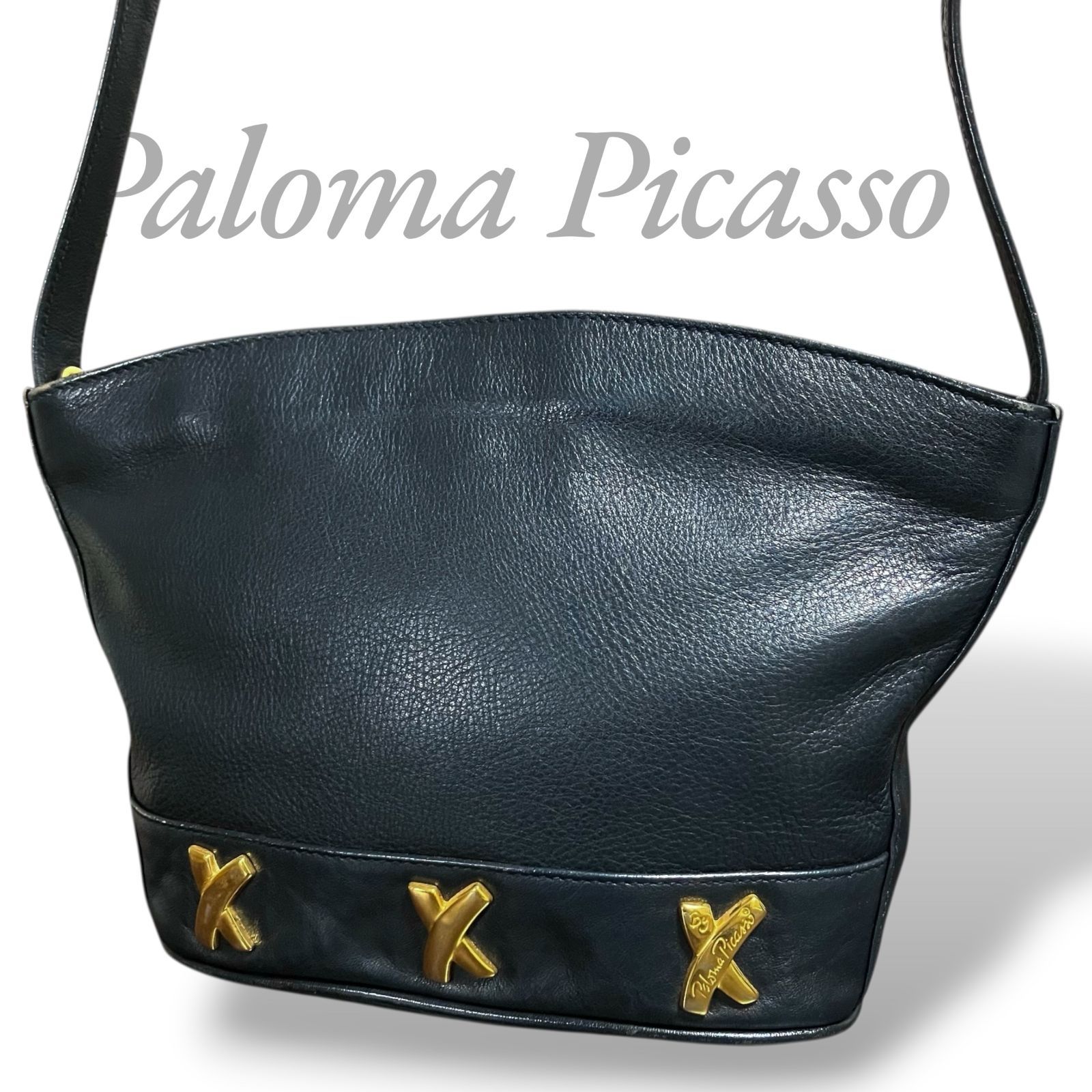 MY0613】Paloma Picasso パロマ ピカソ ショルダーバッグ ネイビー 紺 