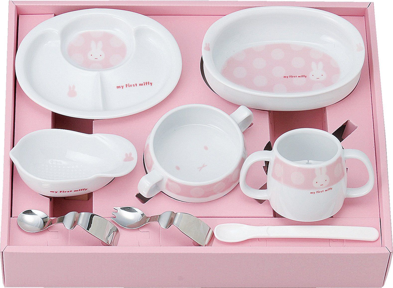 新品 金正陶器 マイファースト ミッフィー ベビー食器セット ピンク 407753 離乳期に合わせてお使いいただける食器セット