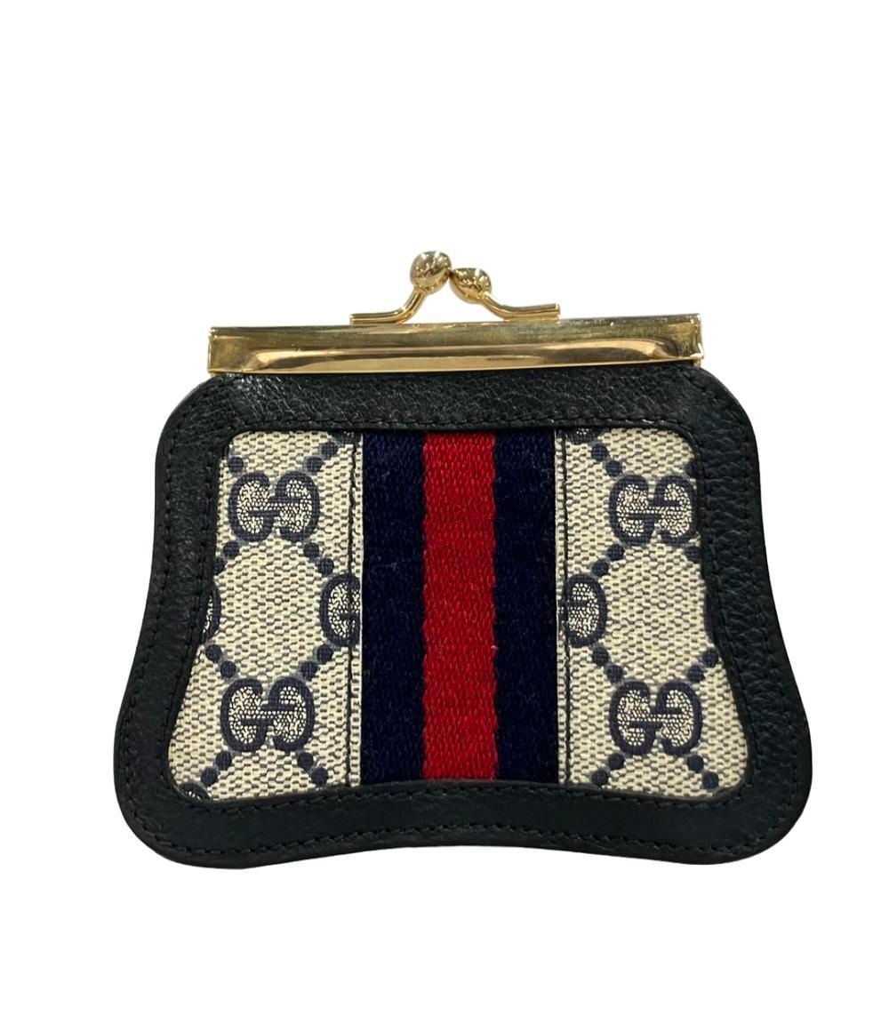 GUCCI コインケース 小銭入れ シェリーライン ネイビー オールドグッチ