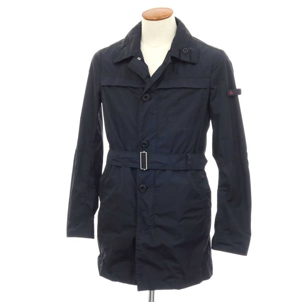PEUTEREY ステンカラーコート XL ネイビー 中古】ピューテリー PEUTEREY ポリエステルナイロン ステンカラー
