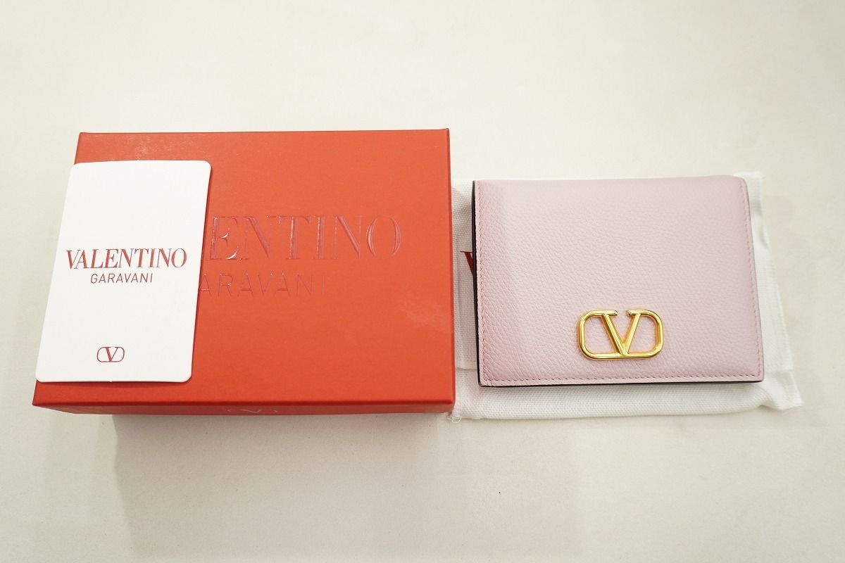 美品 VALENTINO GARAVANI ヴァレンティノ Vロゴ 二つ折り財布 