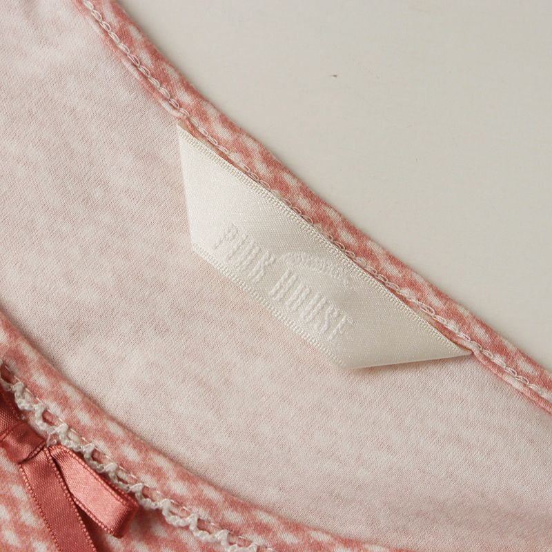 極美品 ピンクハウス PINK HOUSE 袖ピコフリルチェックカットソー 4（L