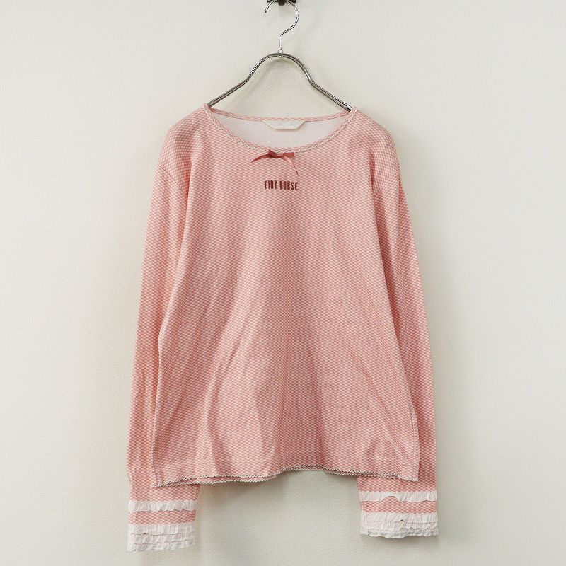 極美品 ピンクハウス PINK HOUSE 袖ピコフリルチェック 極美品 ピンクハウス PINK HOUSE 袖ピコフリルチェック