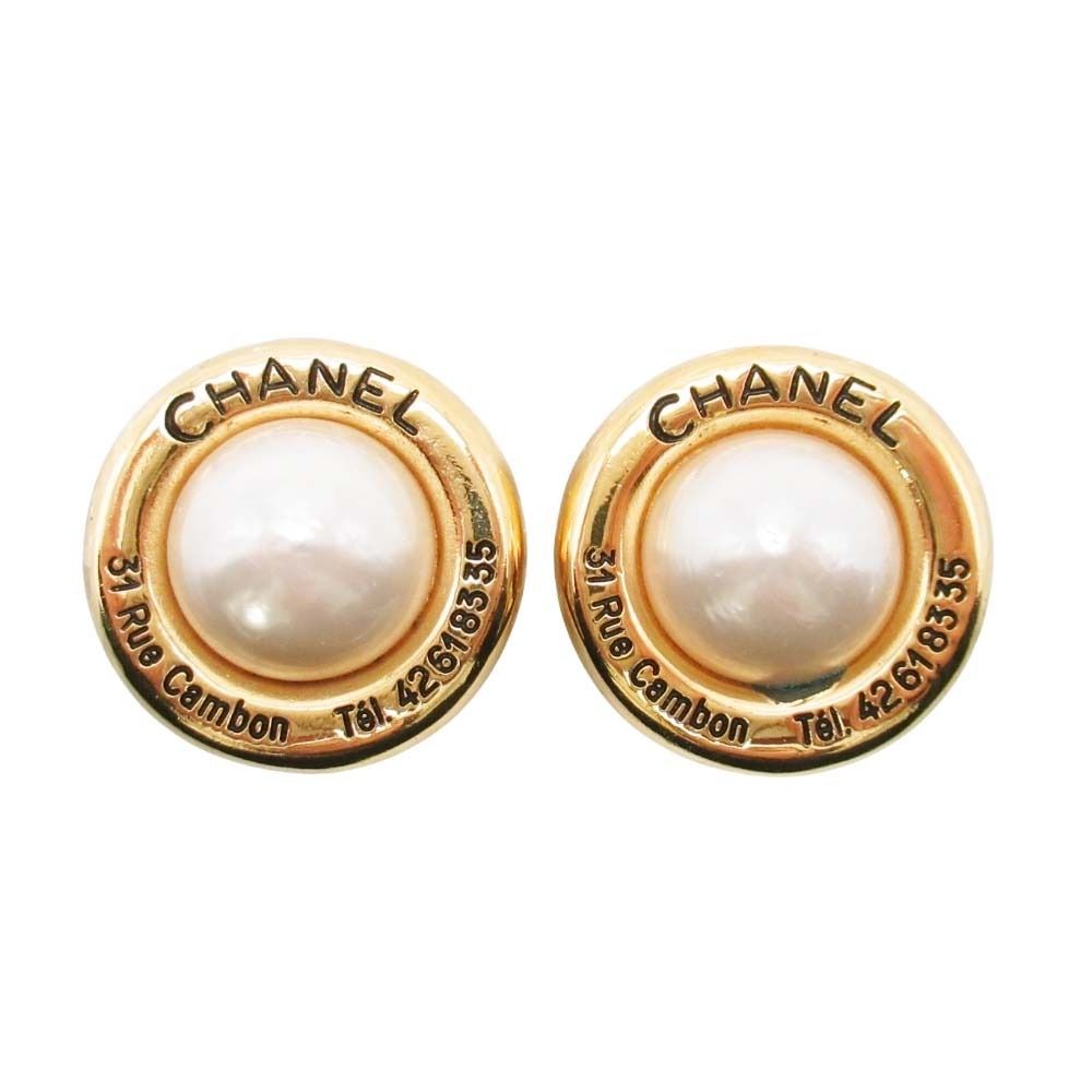 美品 1988年製 vintage CHANEL シャネル サークル パール カンボン 