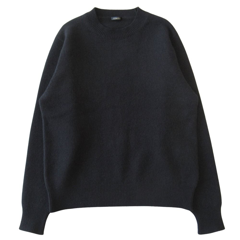 新品同様 25AW COMOLI コモリ ラムズウール クルーネック ニット セーター カットソー 長袖 サイズ1 黒 ブラック メンズ 古着 中古 USED 新品同様 25AW COMOLI コモリ ラムズウール クルーネック ニット