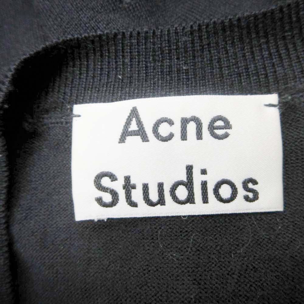 美品 19aw Acne Studios アクネストゥディオズ CALLA MERINO メリノウール ニット カットソー トップス Vネック XS 黒 レディース 古着 中古 USED 美品 19aw Acne Studios アクネストゥディオズ CALLA MERINO メリノ