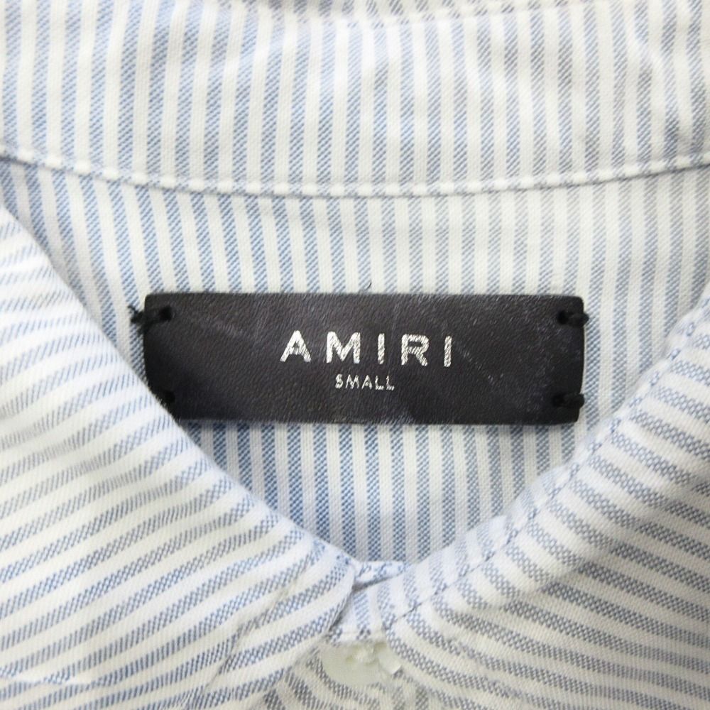 美品 AMIRI アミリ ブルーブリーチ オックスフォード シャツ