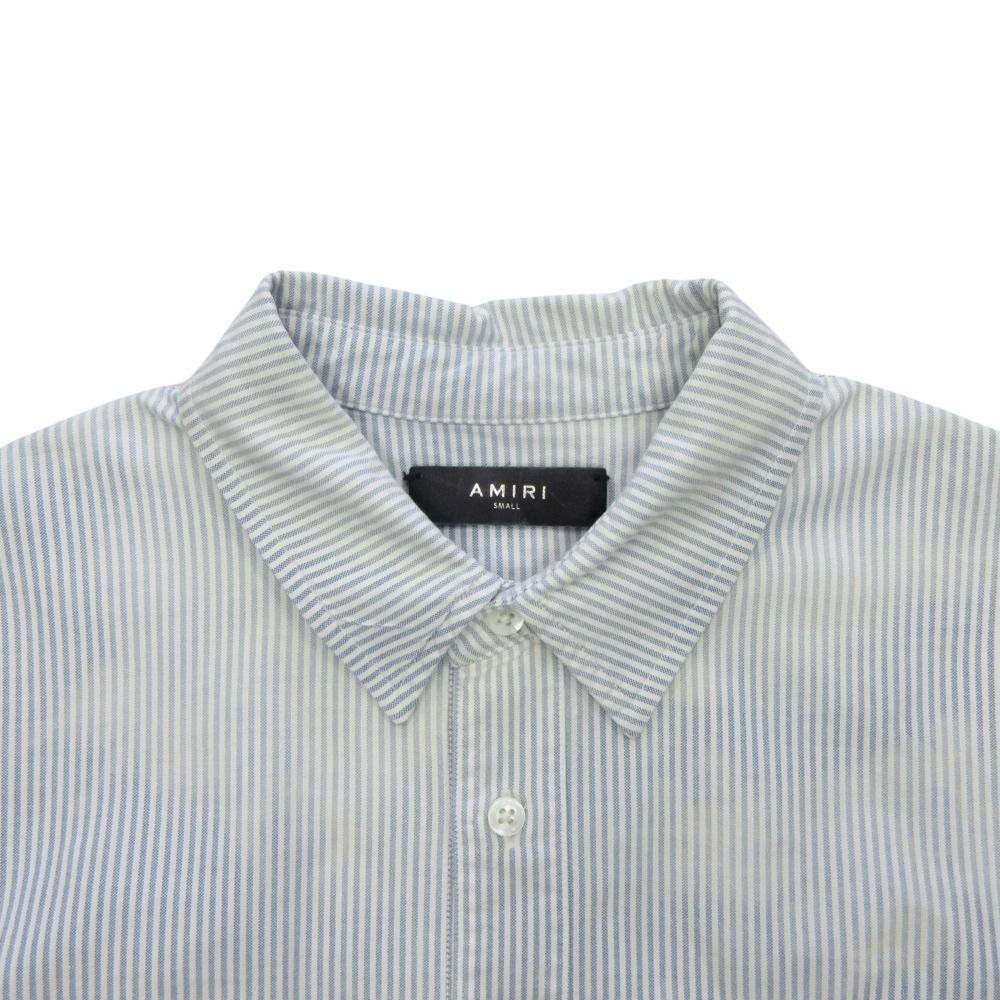 美品 AMIRI アミリ ブルーブリーチ オックスフォード シャツ