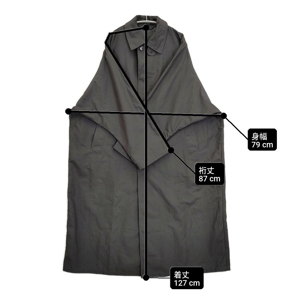 Steven Alan ベリーマエックスオーバー バルマカーンコート サイズL 定価47300円 ステンカラーコート ブラック メンズ スティーブンアラン【中古】6-0320M♪ Steven Alan ベリーマエックスオーバー バルマカーンコート サイズL