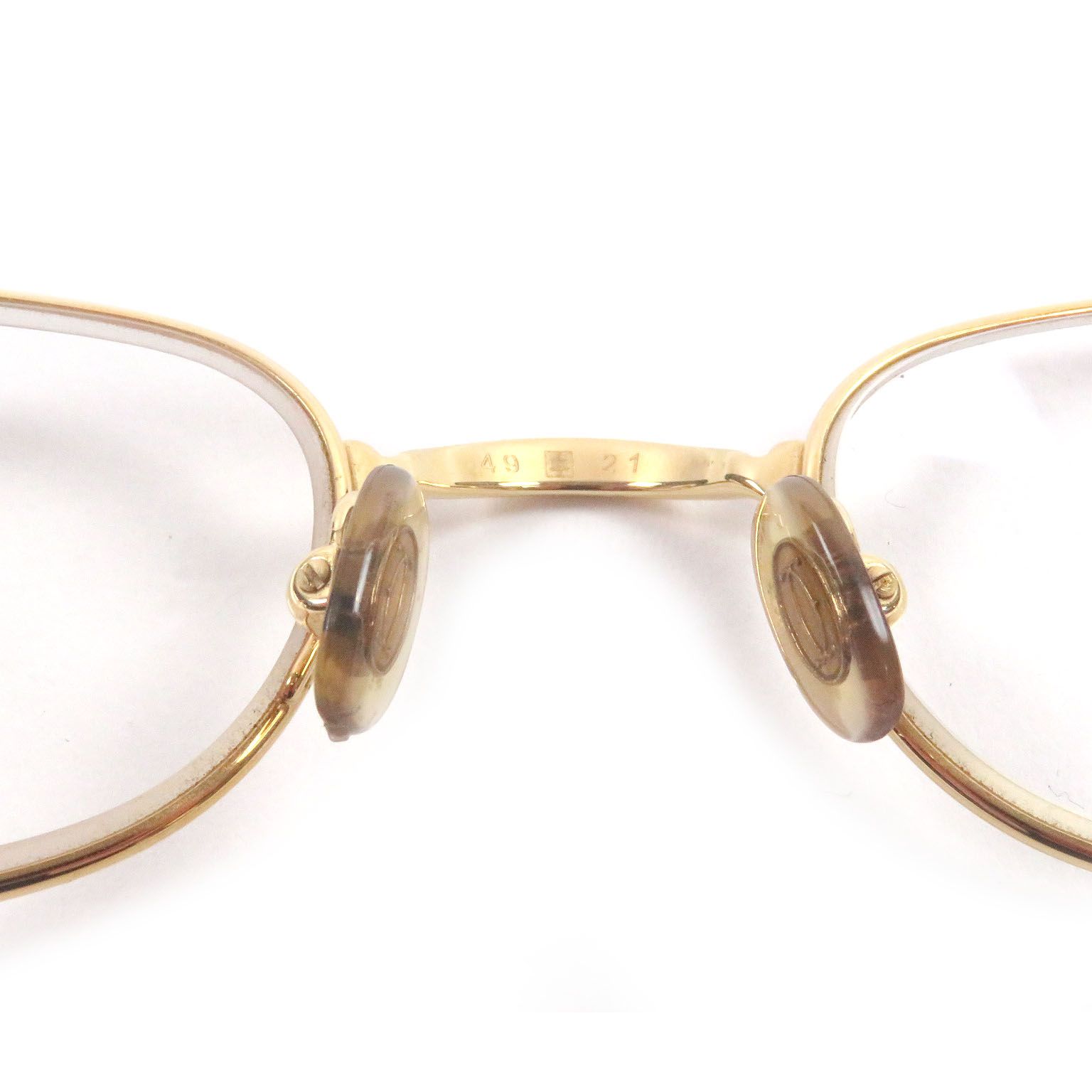 美品□Cartier カルティエ ヴィンテージ トリニティ スクエアフレーム メガネ 眼鏡 アイウェア ゴールド 49□21 度入り フランス製 メンズ 美品□Cartier カルティエ ヴィンテージ トリニティ スクエアフレーム
