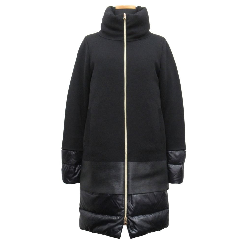 美品 HERNO ヘルノ ニット ナイロン 切替 ダウン コート 美品 HERNO ヘルノ ニット ナイロン 切替 ダウン コート
