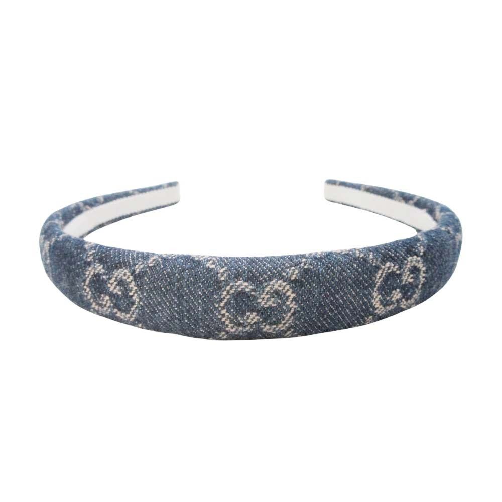 GUCCI カチューシャ グッチ デニム 美品 GGデニム ウォッシュド GGロゴ