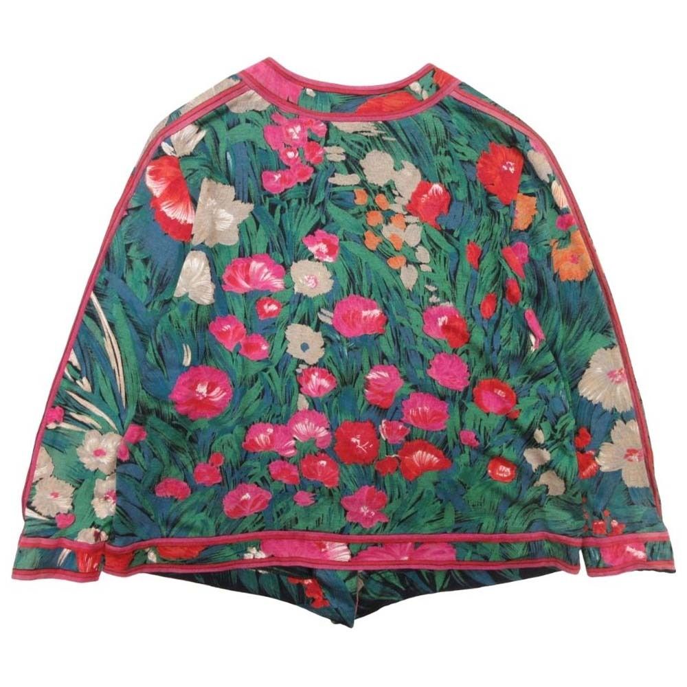 良品 LEONARD レオナール 花柄 ウールシルク ノーカラー 良品 LEONARD レオナール 花柄 ウールシルク ノーカラー