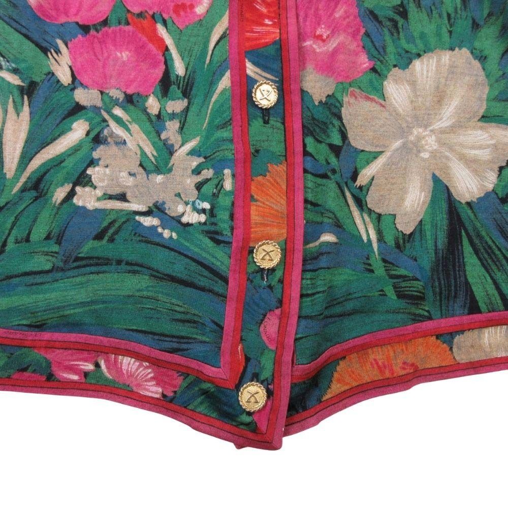 良品 LEONARD レオナール 花柄 ウールシルク ノーカラー 良品 LEONARD レオナール 花柄 ウールシルク ノーカラー