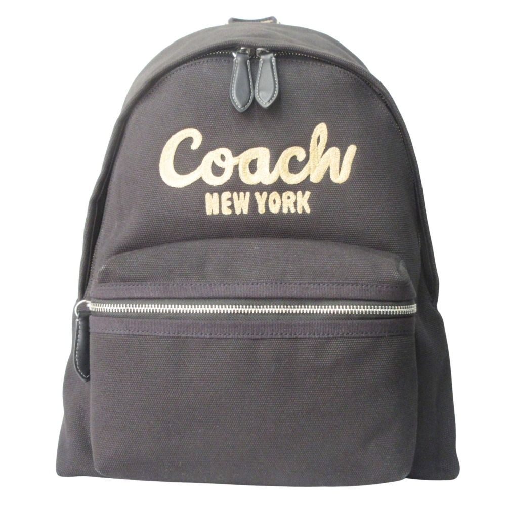 美品 COACH コーチ カーゴ バックパック バッグ リュック ロゴ 刺繍 