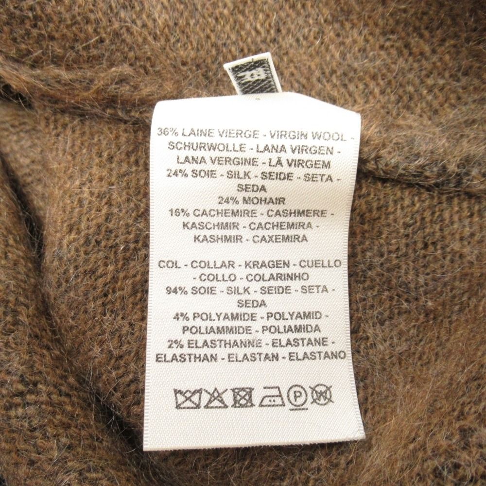 未使用 22aw HERMES エルメス モヘア 起毛 シャギーニット セーター トップス リブハイネック カットソー 38 茶 ブラウン レディース 古着 中古 USED 未使用 22aw HERMES エルメス モヘア 起毛 シャギーニット セーター