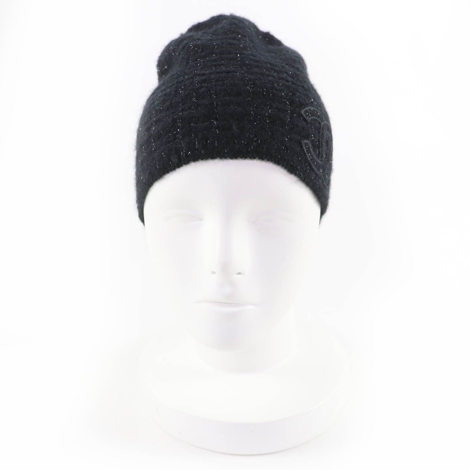 美品 CHANEL シャネル ツイード カシミヤ×シルク ニット帽 ビーニー 美品☆CHANEL シャネル カシミヤ シルク ココマーク ツイード ニット