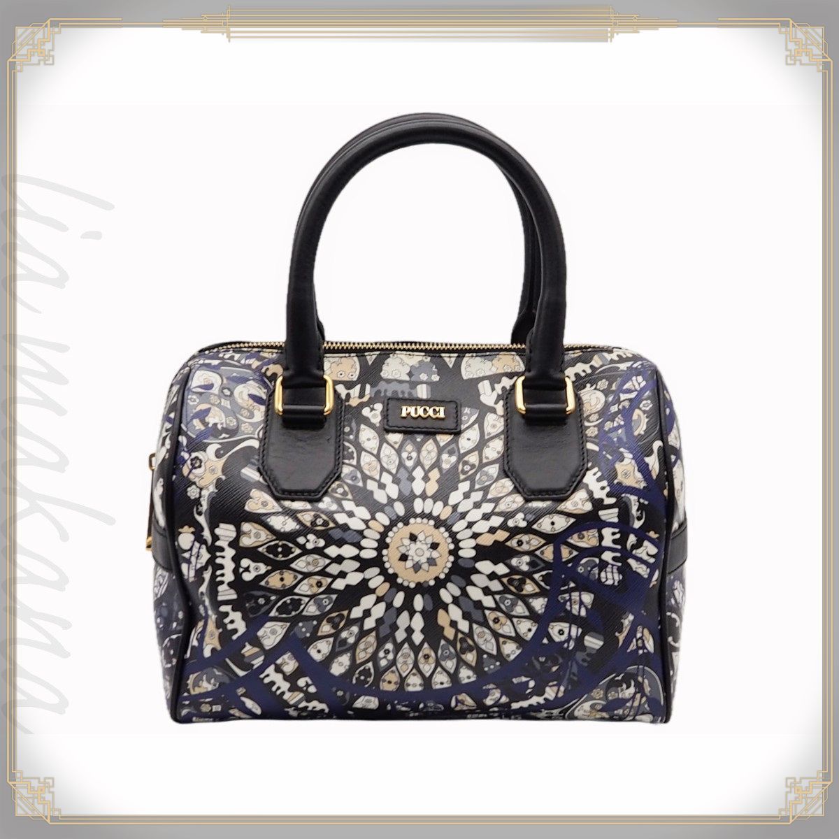 ◇本物 エミリオプッチ ネイビー ナイロンハンドバック 美品◇ EMILIO 