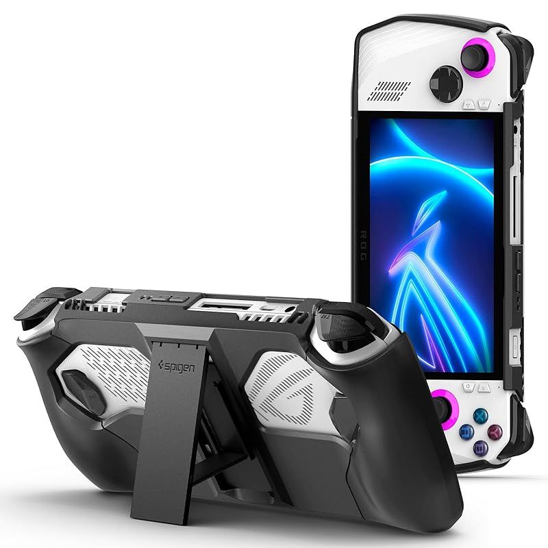 Spigen ASUS ROG Ally ケース (2023) スタンド付き 画面保護 耐衝撃 衝撃吸収 シン・フィットプロ ACS06922 (ブラック) 1
