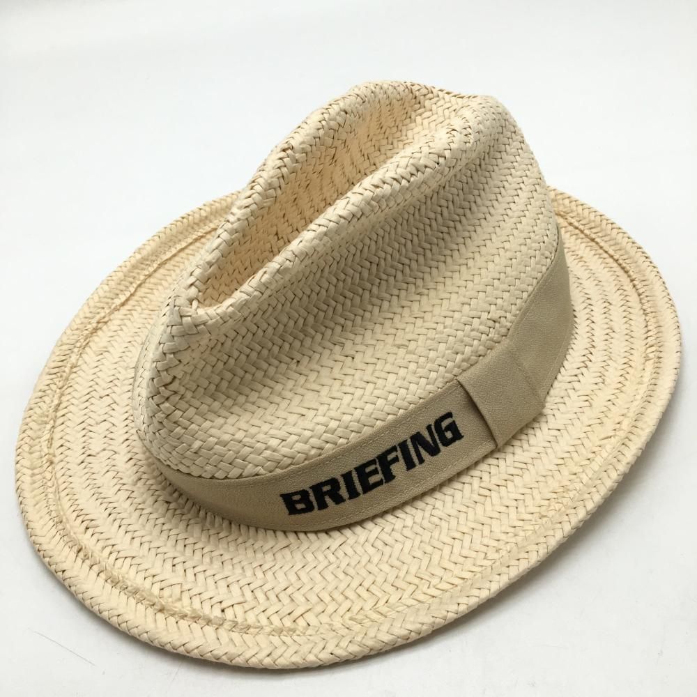 美品】ブリーフィング 中折れハット ベージュ ストローハット M ゴルフ