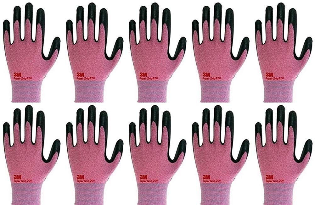 新品 3M SuperGrip 軽量ニトリルワークグローブ スーパーグリップ200、3Dコンフォートストレッチフィット、耐久性のあるパワーグリップフォームコーティング、スマートタッチ、シンナーウォッシャブル (M ピンク) 4,709円