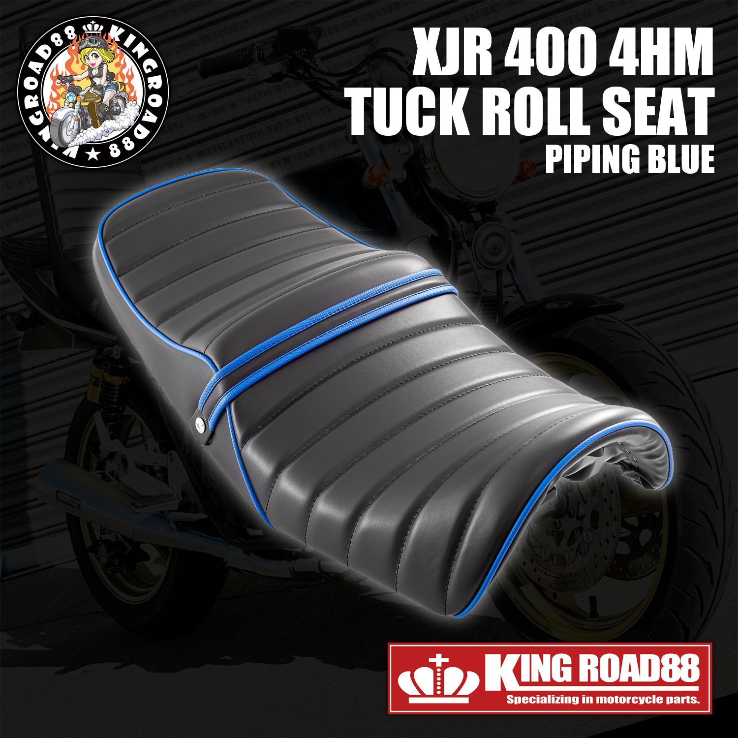 xjr400タックロールシート ヤマハ XJR400 前期 4HM KingRoad88 タックロールシート あんこ抜き
