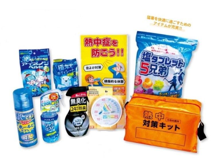 ランドアート 熱中対策サポートキット＋快適おすすめＢＯＸ SC-BOX10 熱中症対策 猛暑対策 熱中症対策グッズ 建設 工場 現場 体温管理 現場作業 塩分補給 水分補給に 10,780円