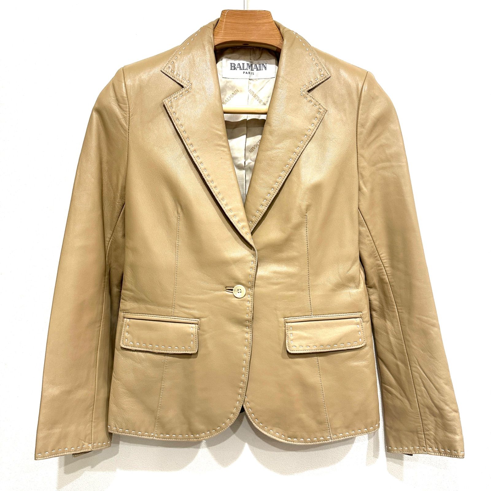 楠本質店/元住吉】バルマン Balmain レザー テーラード ジャケット 