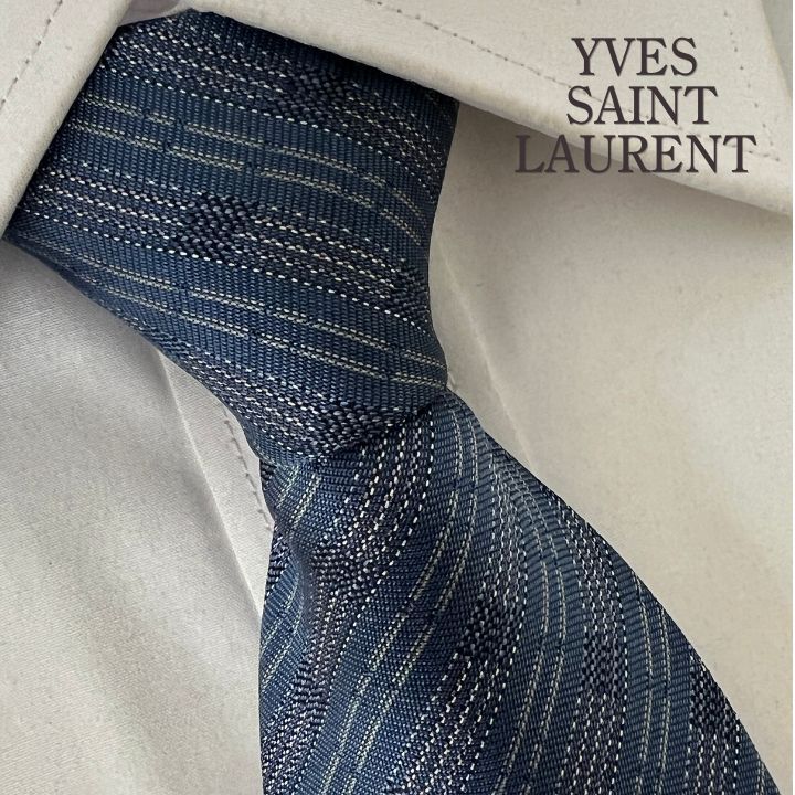 美品》YVES SAINT LAURENT (イヴサンローラン) シルクネクタイ 総柄 