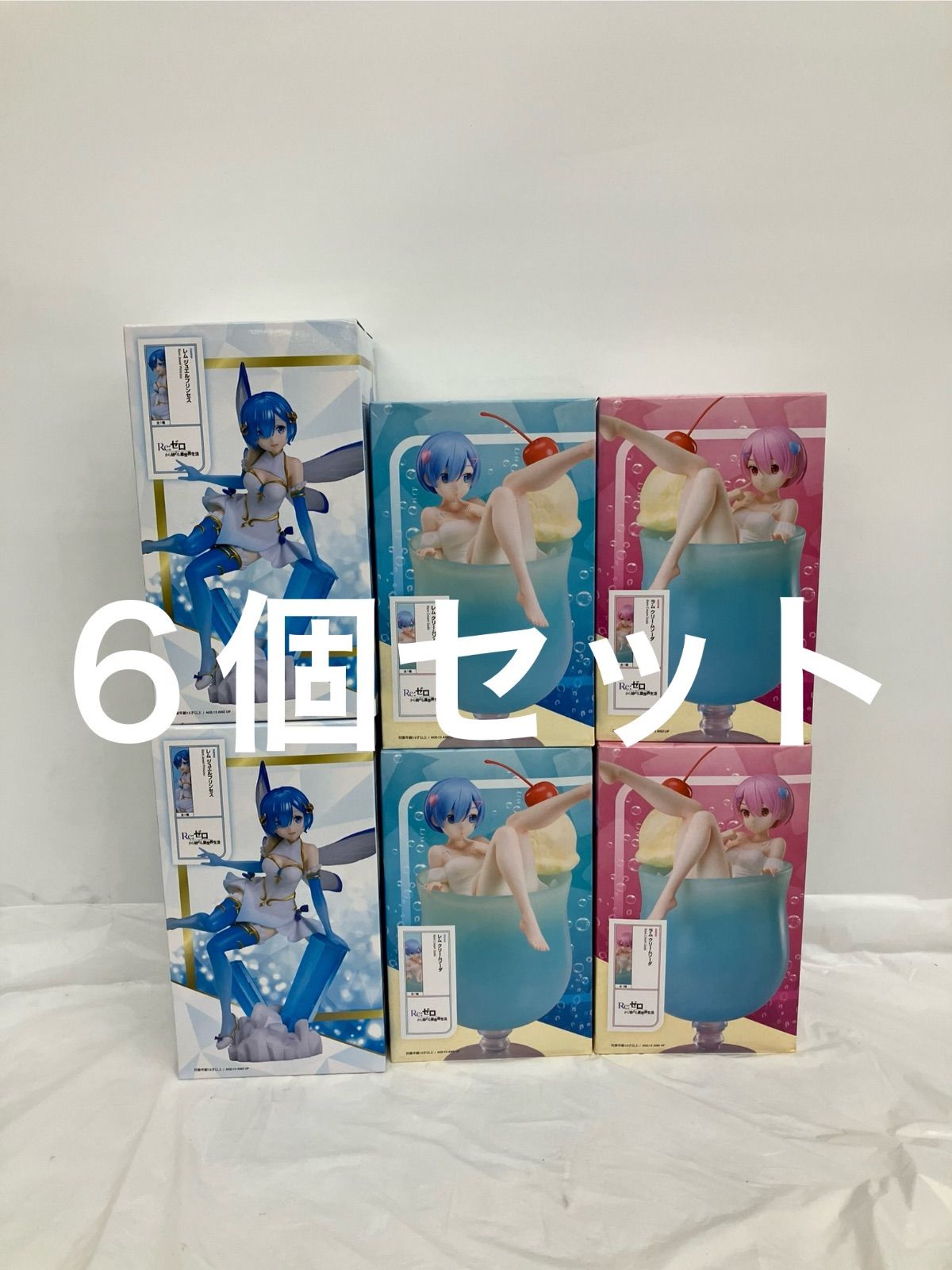 미개봉 리제로 스타팅 라이프 인 어나더 월드 램 렘 크림 소다 쥬얼 프린세스, 3개, 6개 세트, LF4130 F107