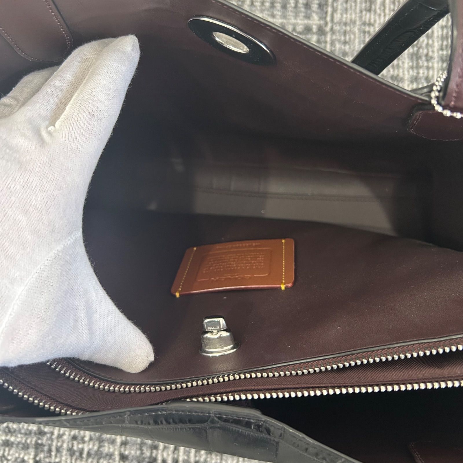 未使用 コーチ coach クロコ型 ウィロウ トートバッグ CP140 - メルカリ
