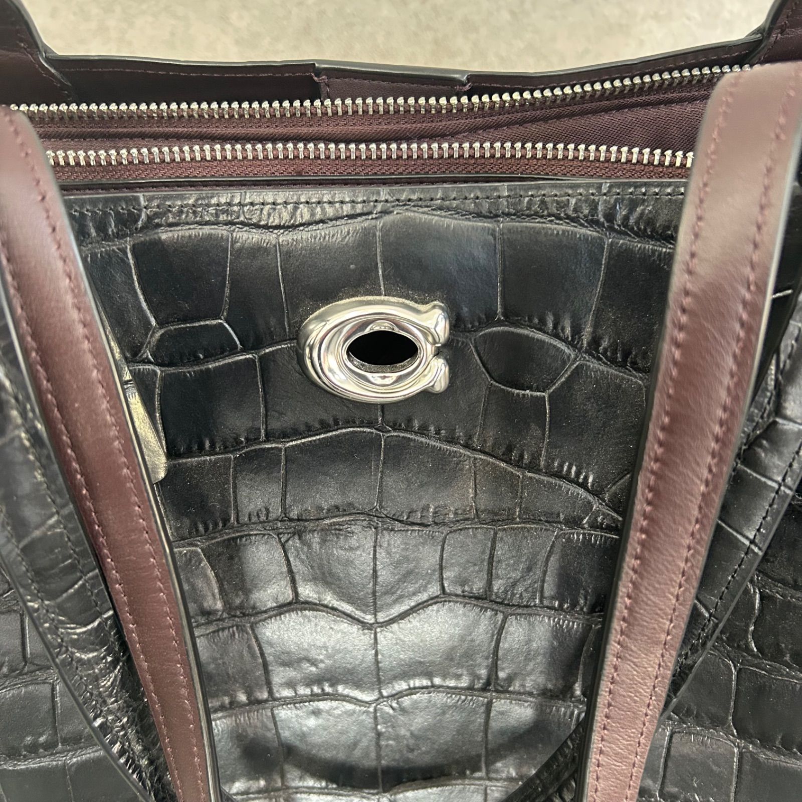 未使用 コーチ coach クロコ型 ウィロウ トートバッグ CP140 - メルカリ