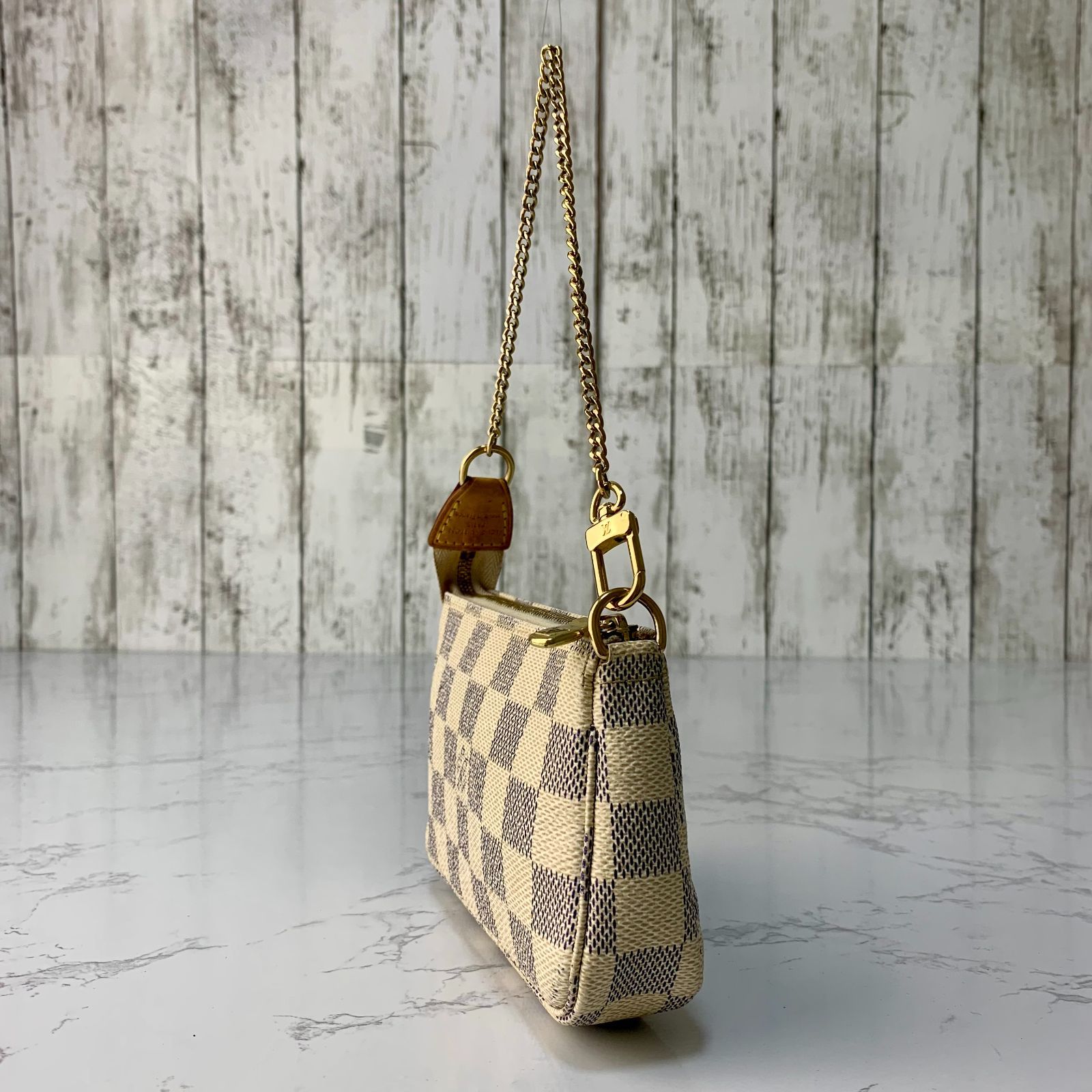 LOUIS VUITTON ミニ ポシェット アクセソワール ダミエ アズール