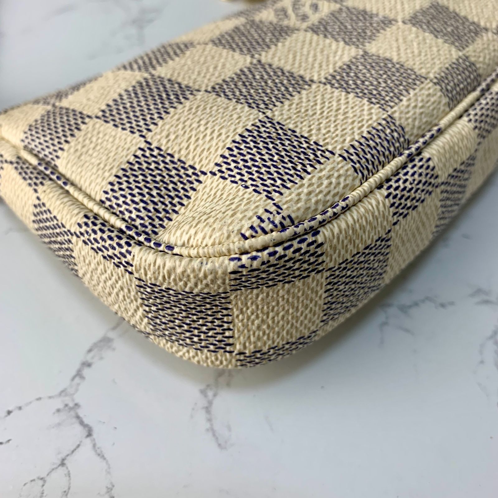 LOUIS VUITTON ミニ ポシェット アクセソワール ダミエ アズール