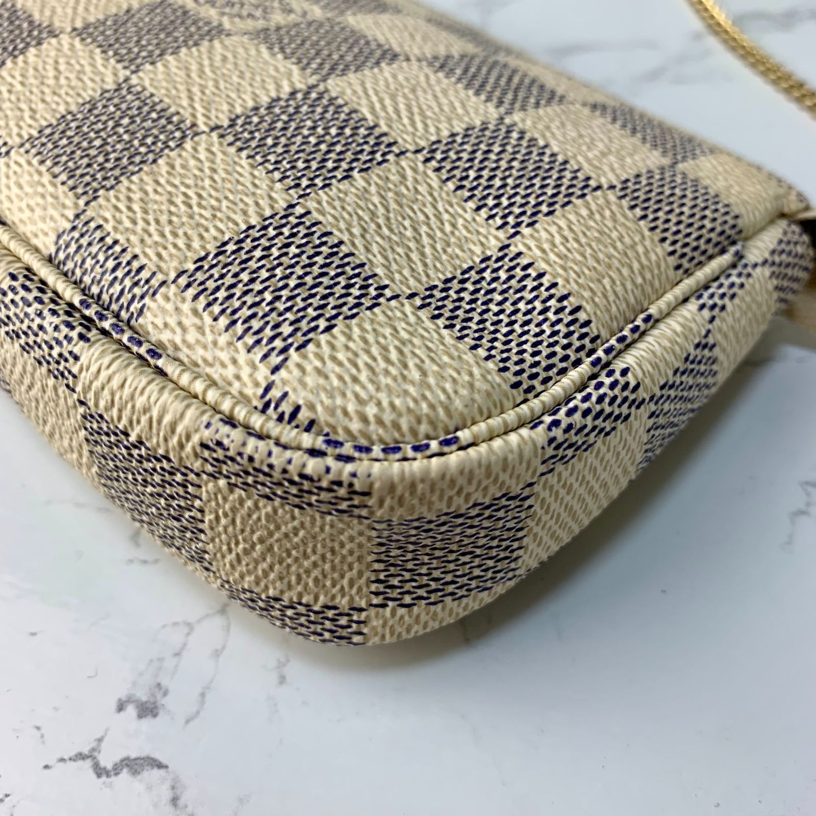LOUIS VUITTON ミニ ポシェット アクセソワール ダミエ アズール