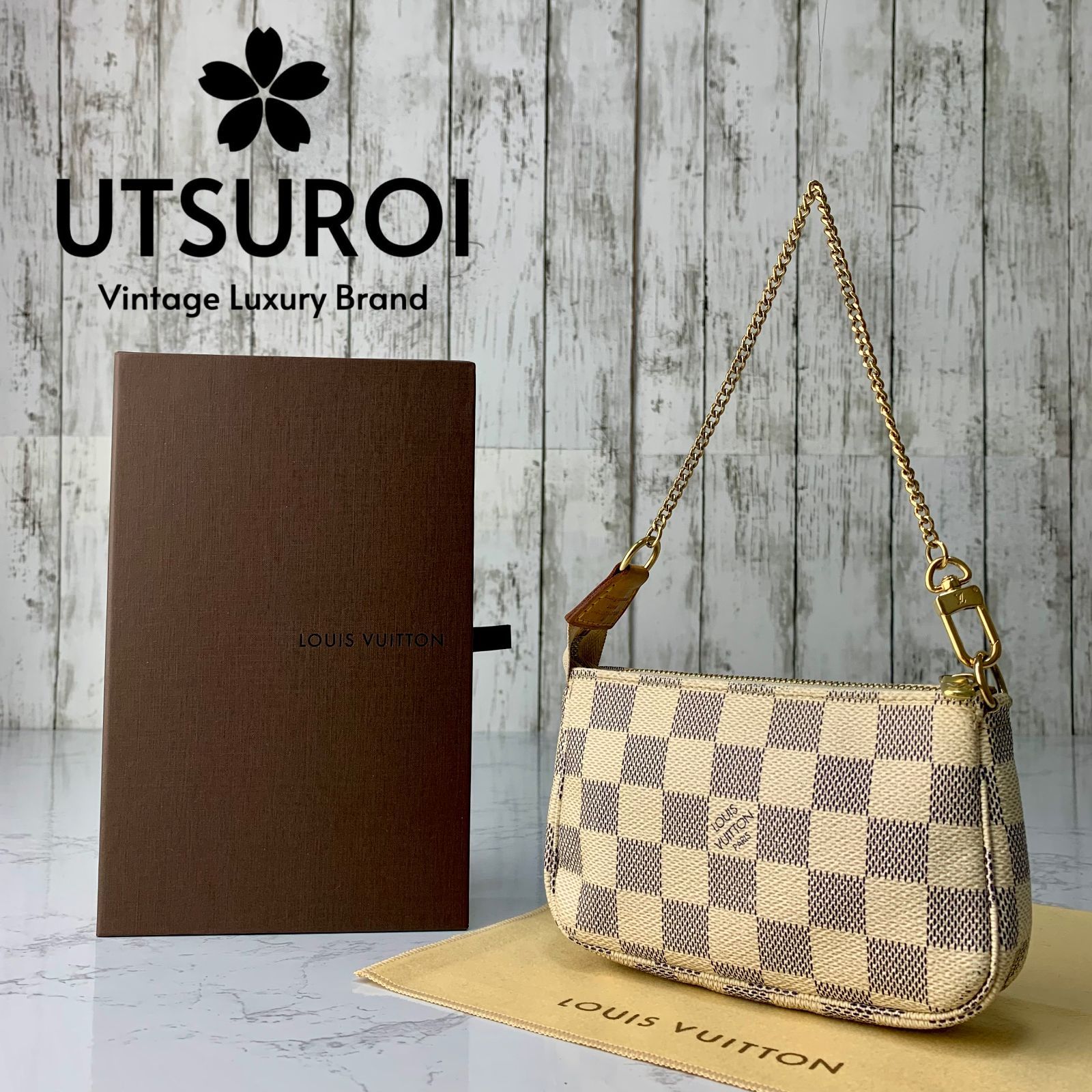 LOUIS VUITTON ミニ ポシェット アクセソワール ダミエ アズール