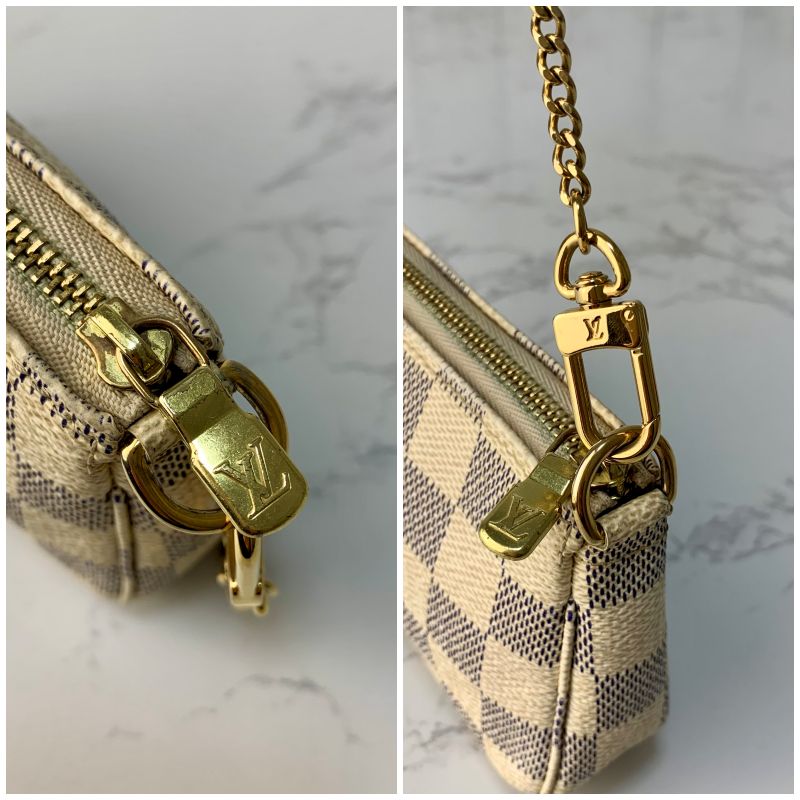 LOUIS VUITTON ミニ ポシェット アクセソワール ダミエ アズール