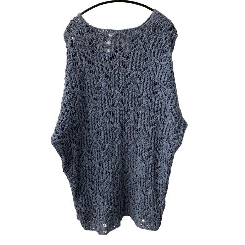 ダイリク DAIRIKU 21SS Flower Pattern Hand Knitting セーター ブルー