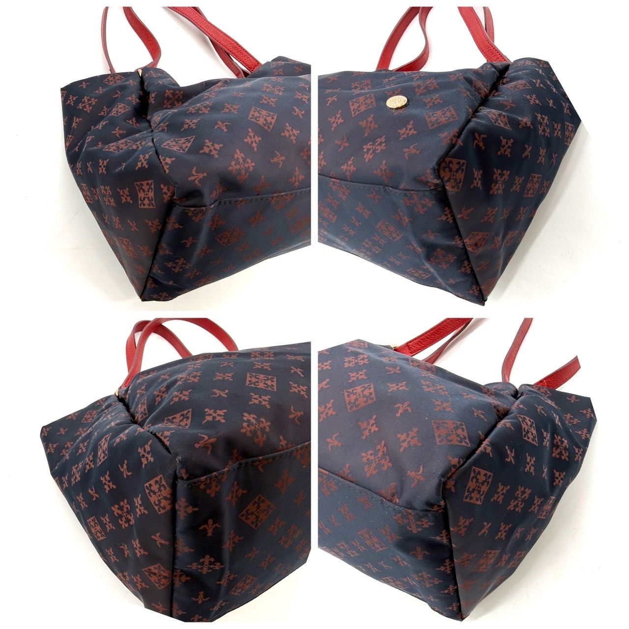美品】ラシット russet トートバッグ モノグラム ネイビー レッド